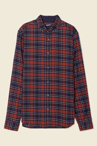 Chemise éco-responsable marron cognac homme