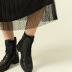 Jupe midi &eacute;vas&eacute;e tulle noir femme