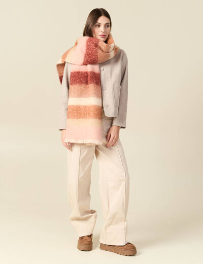 Cardigan droit court col classique creme femme