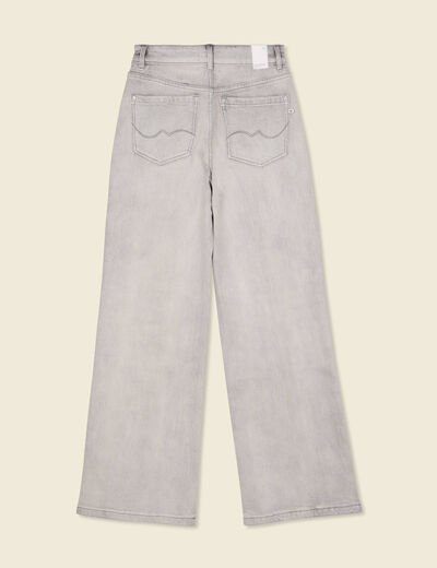 Jeans large éco-responsable denim gris clair femme