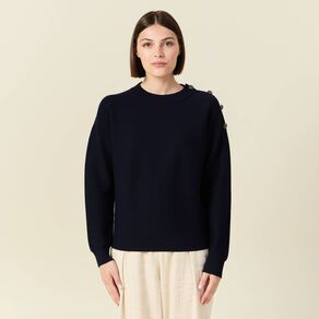 Pull éco-responsable bleu marine femme