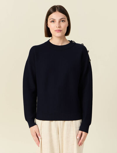 Pull éco-responsable bleu marine femme