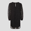 Robe droite manches longues noir femme