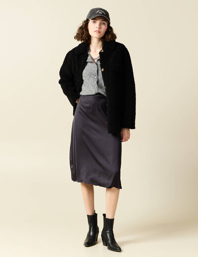 Gilet manches longues gris clair femme