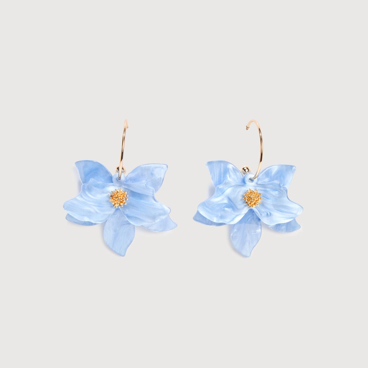 Boucles d'oreilles pendantes bleu clair femme