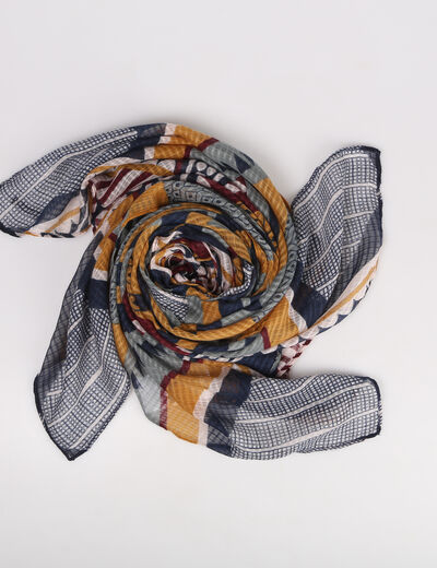 Foulard motif fantaisie bordeaux femme