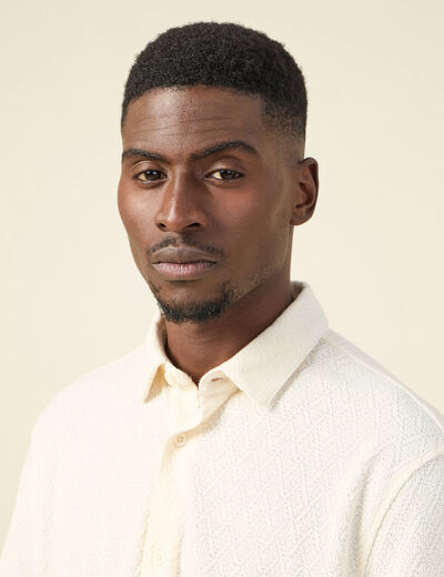 Chemise manches courtes ecru homme