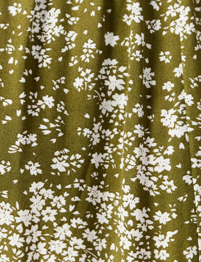 Jupe longue portefeuille vert olive femme