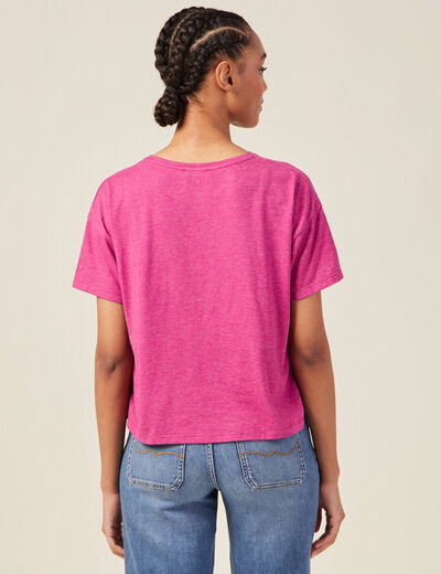 T-shirt manches courtes violet clair femme