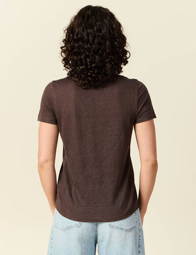 T-shirt éco-responsable marron femme