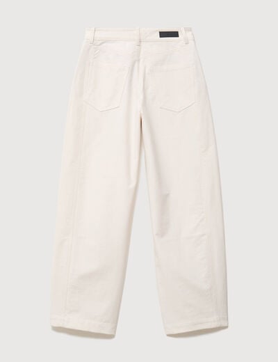 Pantalon coupe regular ecru femme