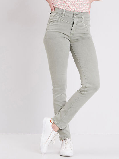 Pantalon slim effet push up vert olive femme