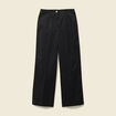 Pantalon large cropped taille haute noir femme