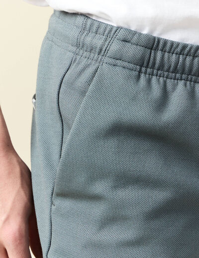 Short droit avec cordon vert foncé homme