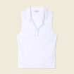 Polo sans manches blanc femme