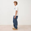 Jeans large ray&eacute; longueur 32 denim stone homme
