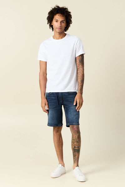 Bermuda confort ultra stretch denim brut homme