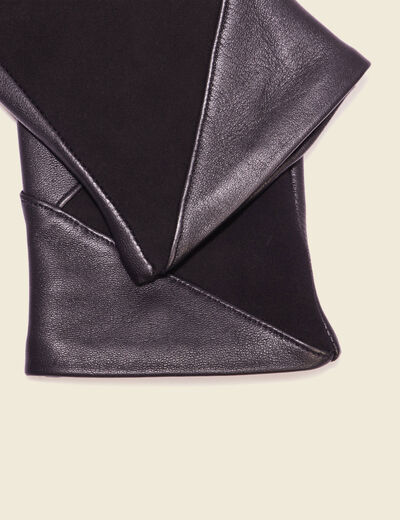 Gants en cuir noir femme