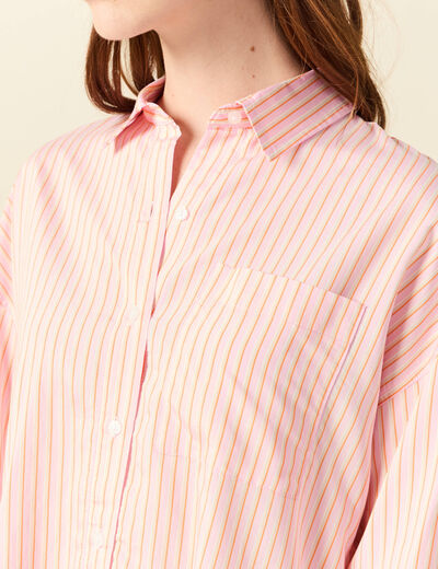 Chemise oversize manches longues fluides rose femme