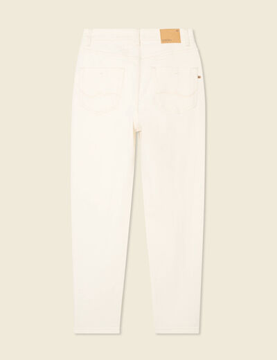Jeans mom 7/8ème ecru femme