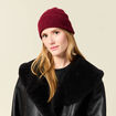 Bonnet fabriqué en France rouge foncé femme