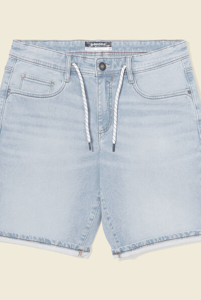 Bermuda confort ultra stretch denim bleach homme