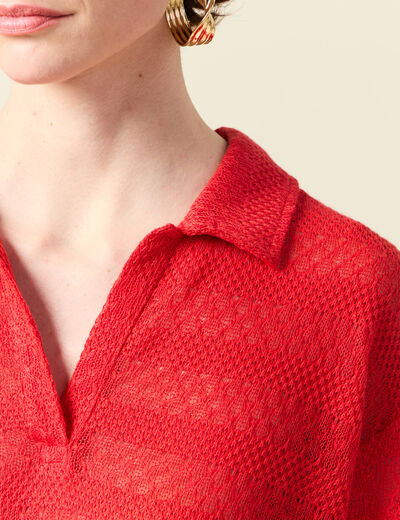 T-shirt manches courtes rouge femme