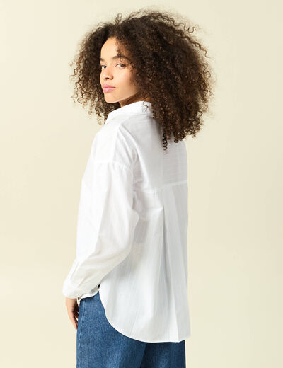 Chemise oversize en coton ecru femme
