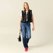 Jeans straight taille haute denim stone femme
