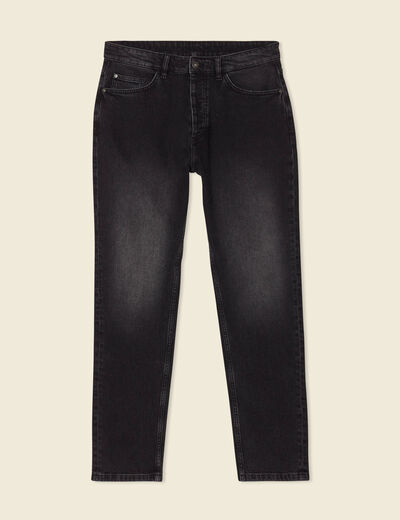 Jeans straight taille tapered denim snow noir homme