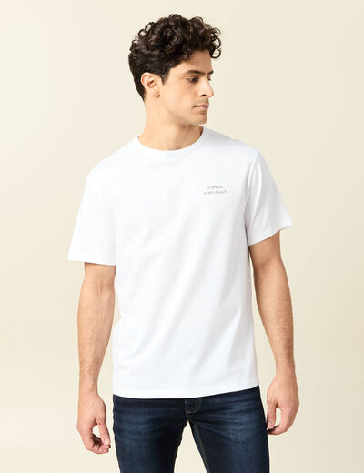 T-shirt manches courtes blanc homme
