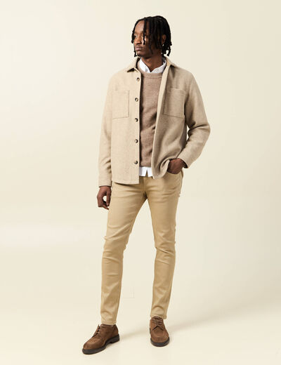 Jeans slim éco-responsable beige homme