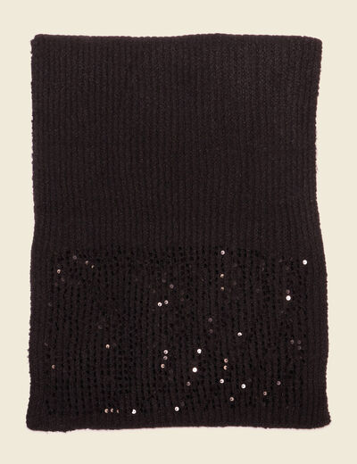 Écharpe sequins noir femme