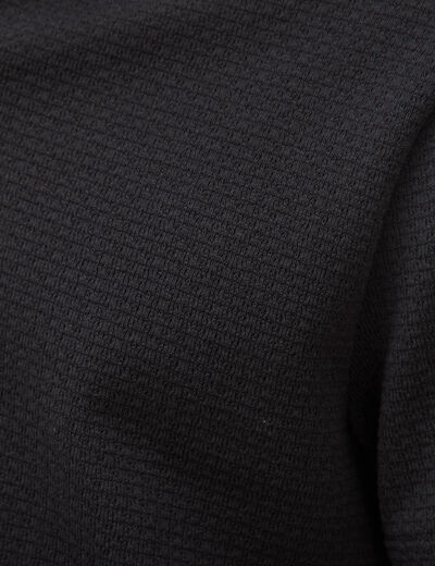 Polo droit col polo manches courtes noir homme