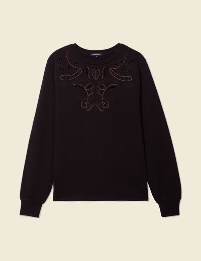 Sweat manches longues noir femme