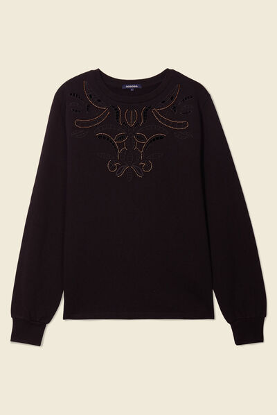 Sweat manches longues noir femme
