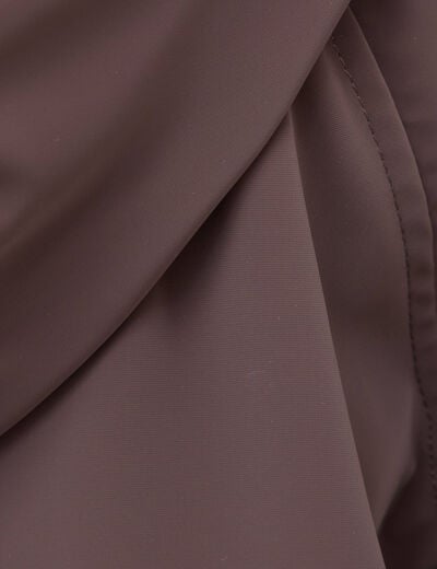 Blouson oversize court &agrave; capuche marron femme