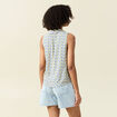 Blouse sans manches bleu femme