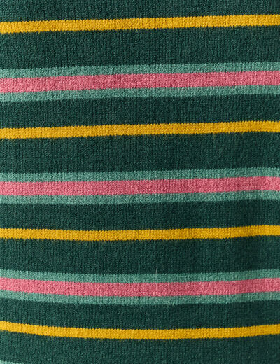 Pull col polo manches longues vert fonc&eacute; femme