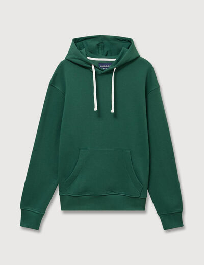 Sweat &agrave; capuche vert homme