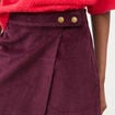 Jupe taille haute en velours prune femme