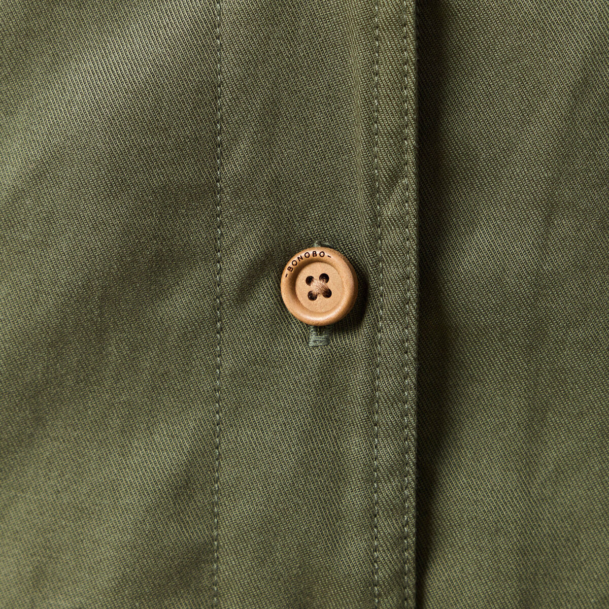 Salopette fluide boutonn&eacute;e vert fonc&eacute; femme