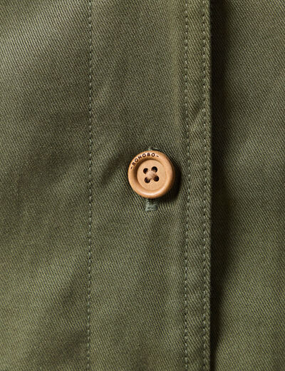 Salopette fluide boutonn&eacute;e vert fonc&eacute; femme