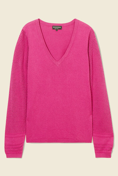 Pull à manches longues violet clair femme