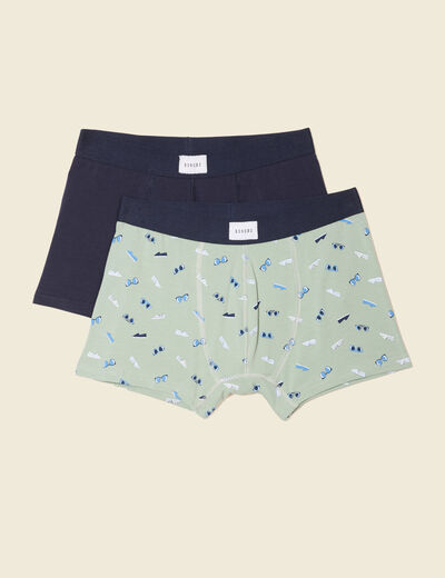 Lot 2 boxers bleu marine homme