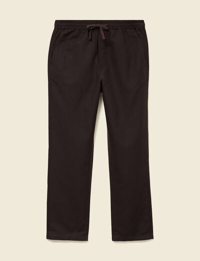 Pantalon coupe straight marron fonc&eacute; homme