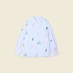 Chemise manches longues bleu femme