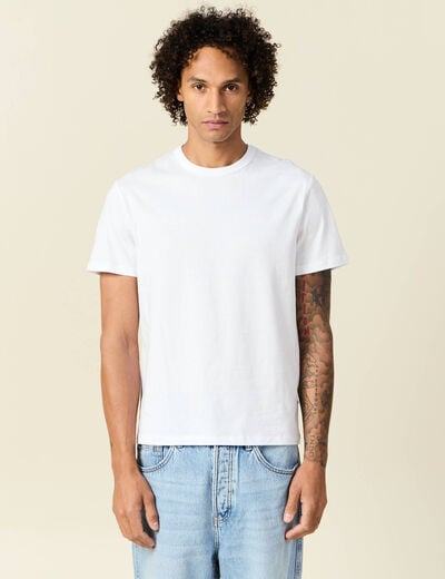T-shirt en coton manches courtes blanc homme