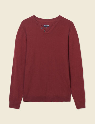 Pull manches longues bordeaux homme