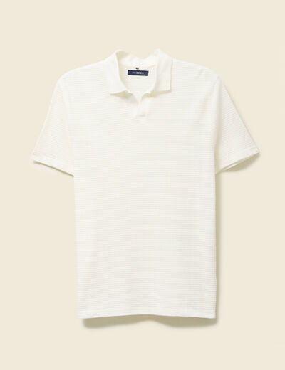 Polo manches courtes en coton ecru homme